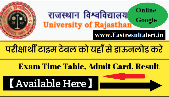 Rajasthan university ba 1st year time table