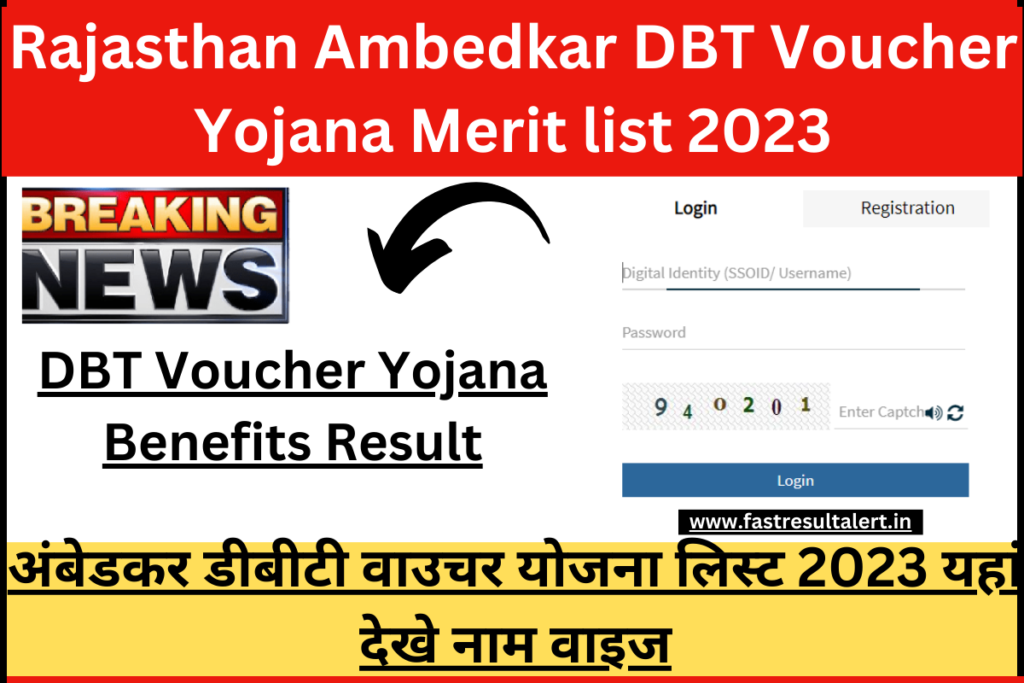 Rajasthan Ambedkar DBT Voucher Yojana Merit list 2023