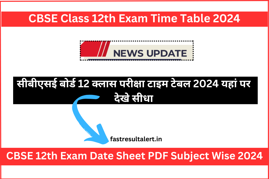 CBSE 12th Time Table 2024