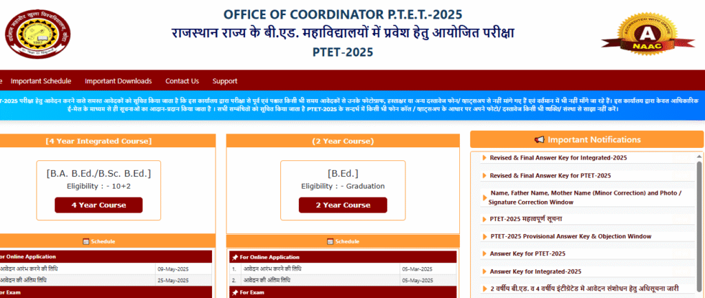 Rajasthan PTET Result 2025