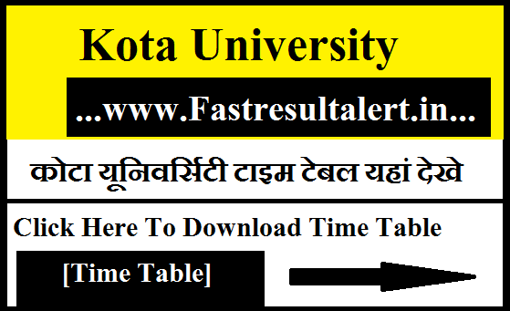 Kota University BA 2nd Year time table 2024