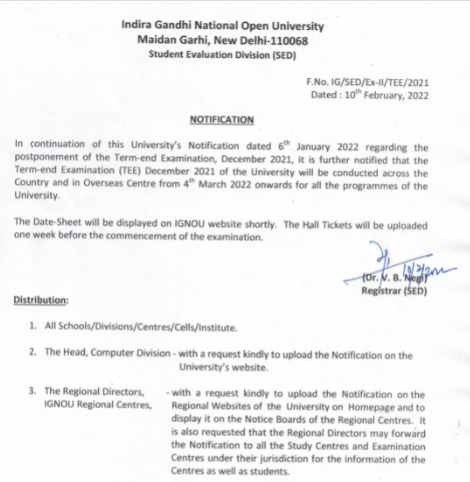 IGNOU BA 2nd Year Time Table 2024