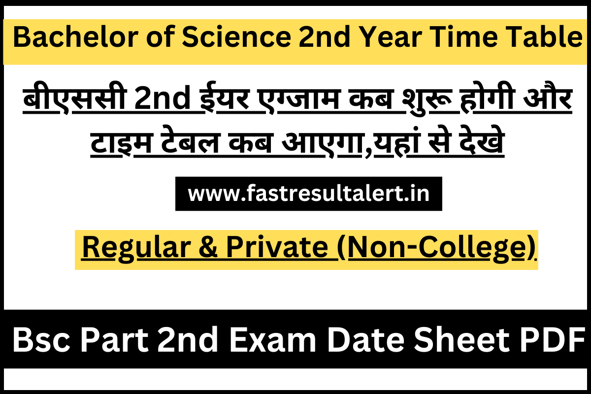 Bsc 2nd Year Time Table 2024