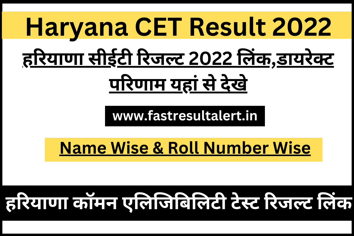 Haryana CET Result 2024