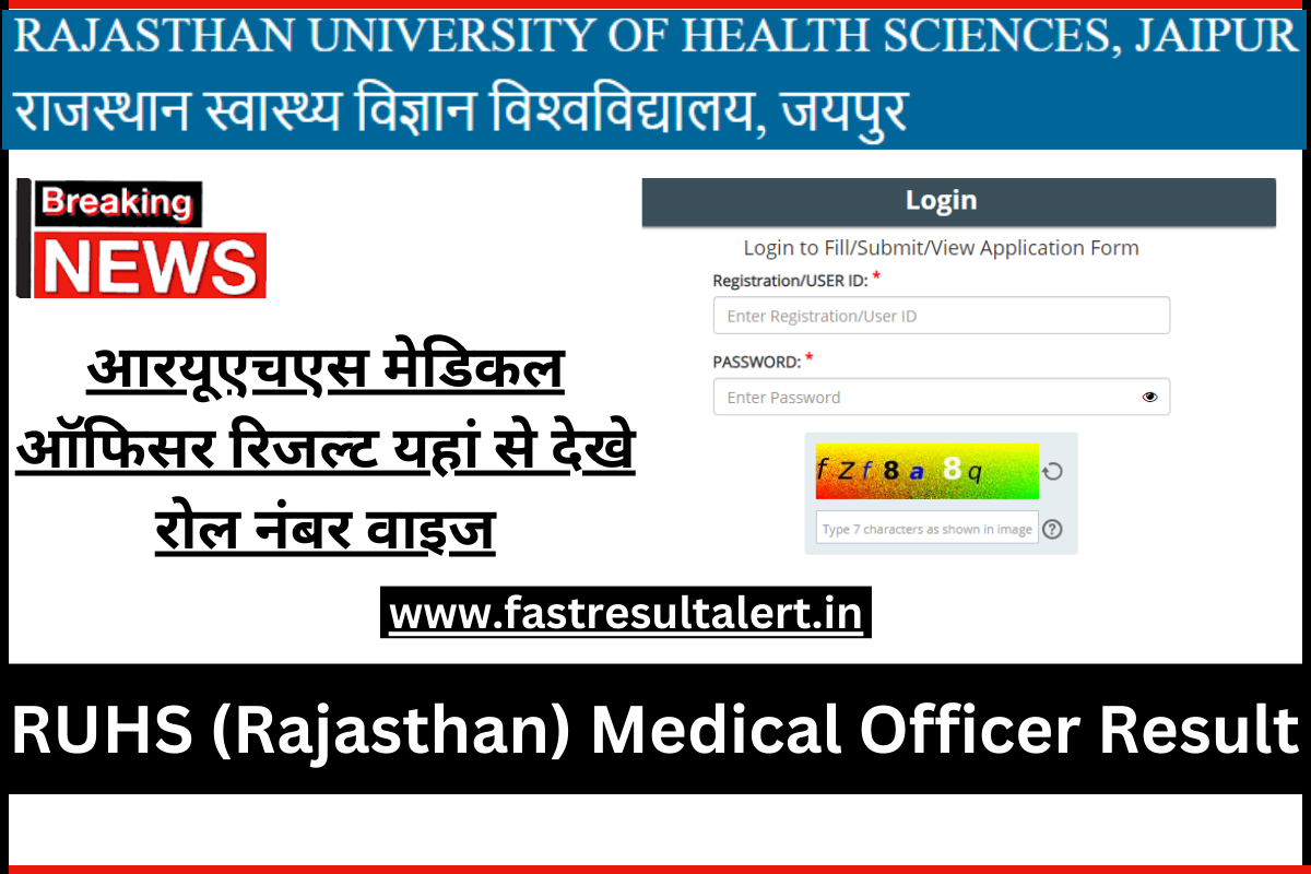 Rajasthan Medical Officer Result 2022