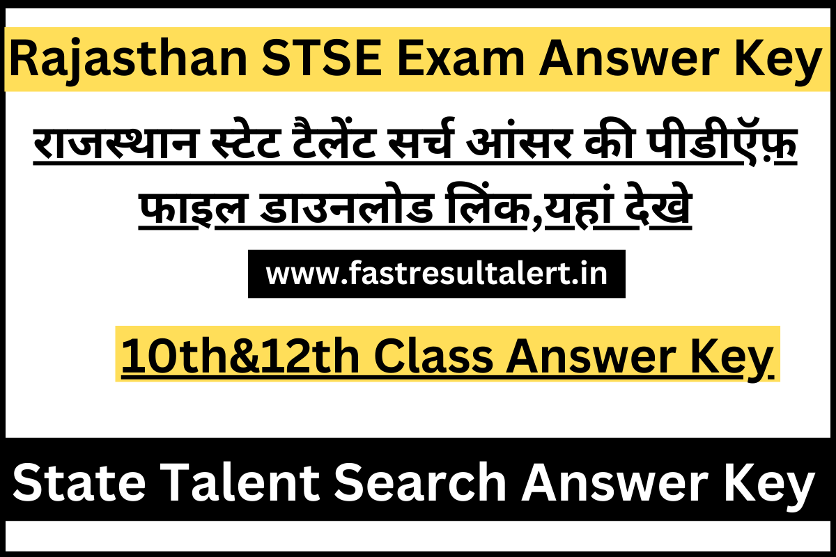 Rajasthan State Talent Search Answer Key 2024