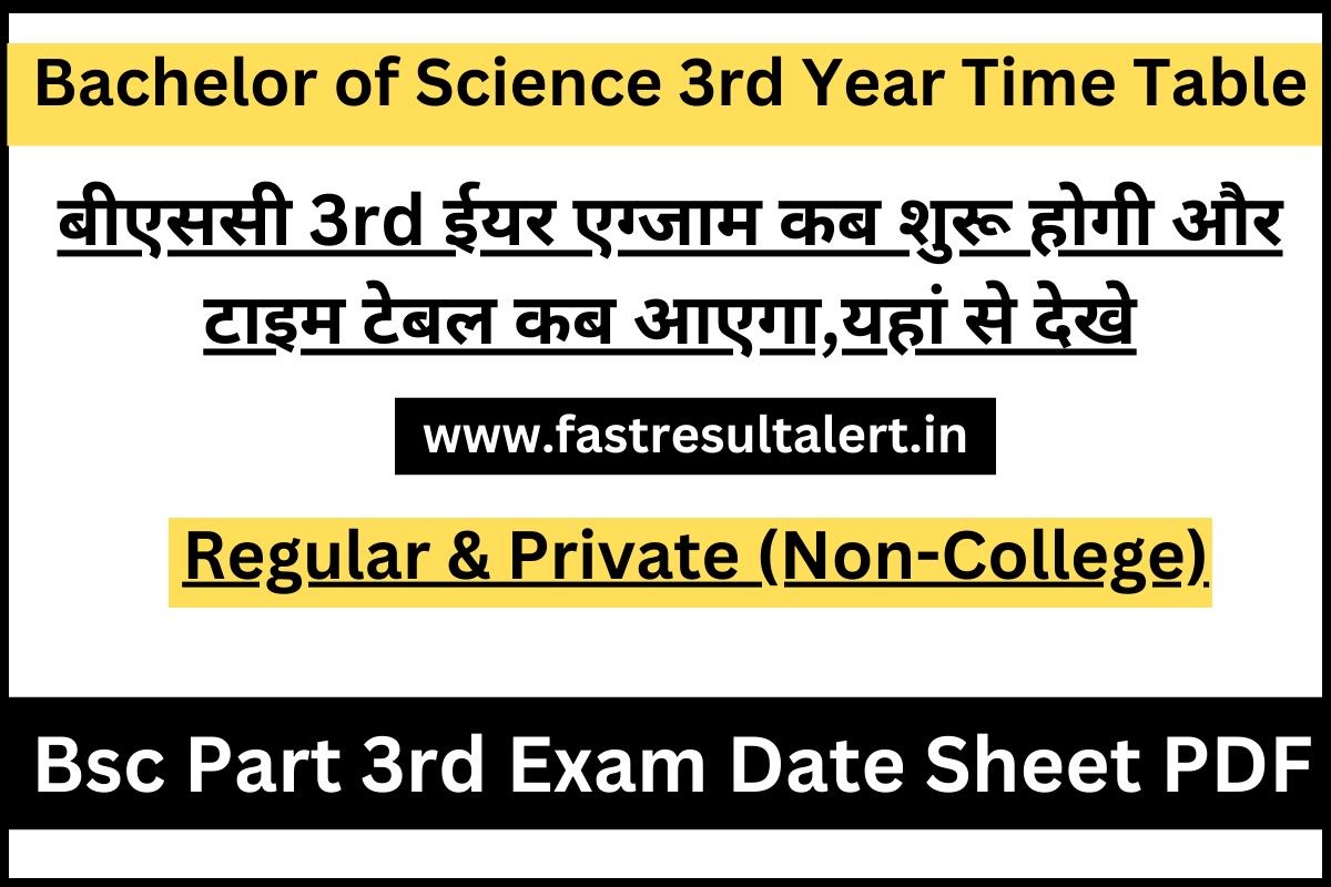 Bsc 3rd Year Time Table 2023