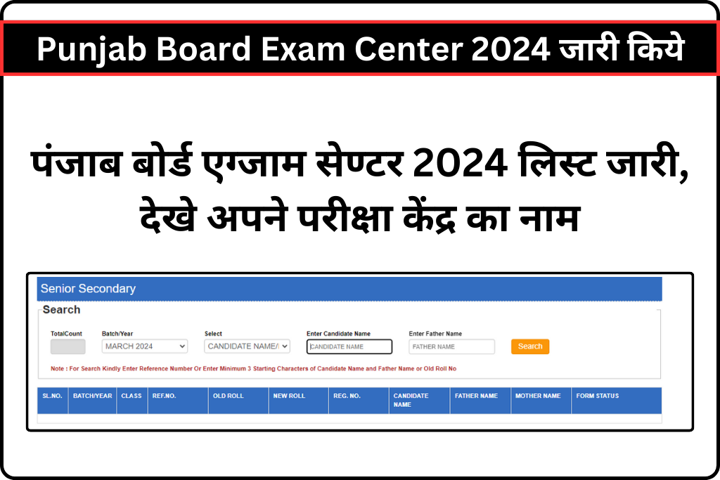 Punjab Board Exam Center 2024